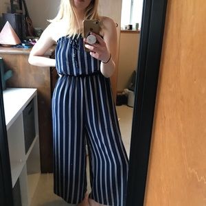 Wide Leg Stripped Jumpsuit